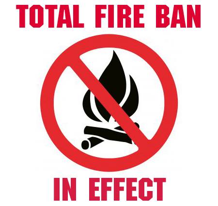 Fire ban in effect for Britannia, Wilton, & Mervin