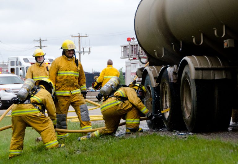 No injuries after oil tanker catches fire