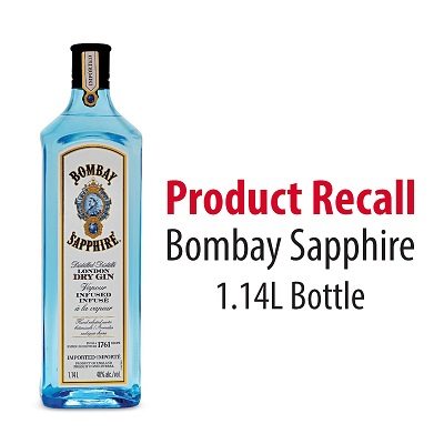 Recall-Bombay Sapphire London Dry Gin