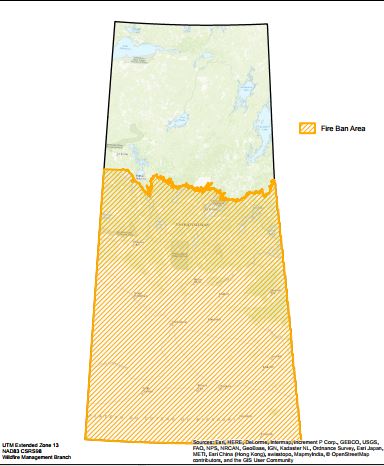Fire Ban For Sask. Provincial Crown Land and Parks South of the Churchill River