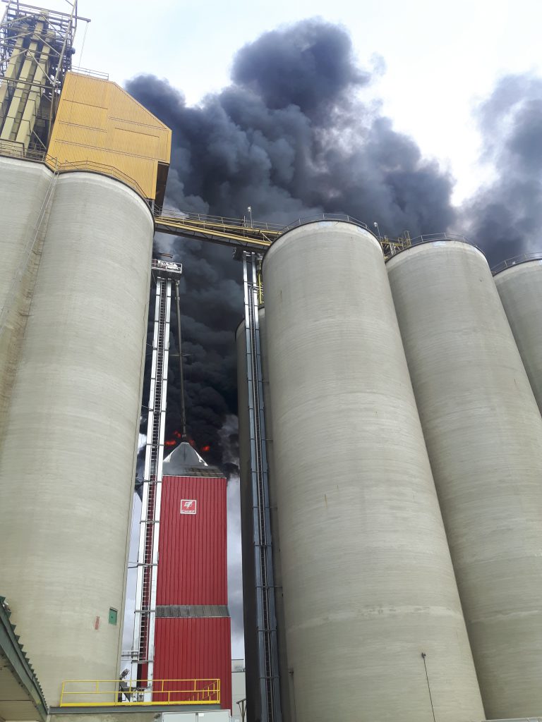 Unity fire crews battling fire at regional grain elevator