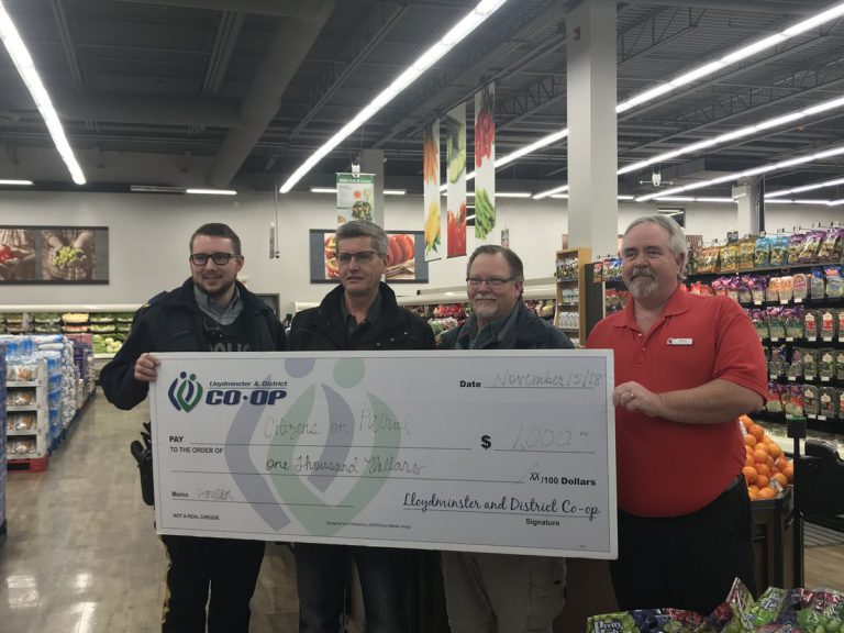 Lloydminster C.O.P receives donation helping further cause