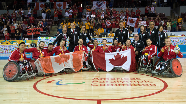 Local athlete playing wheelchair rugby on Team Canada