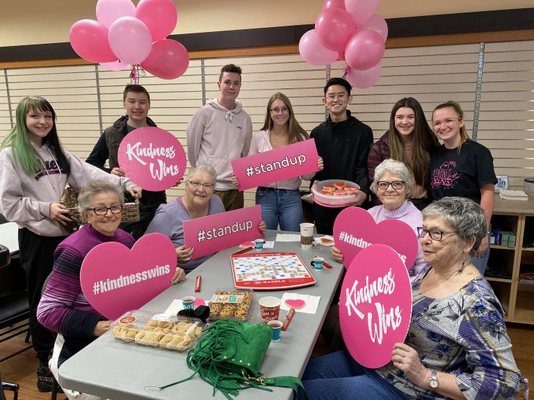 Holy Rosary students show that ‘Kindness Wins’ before Pink Shirt Day