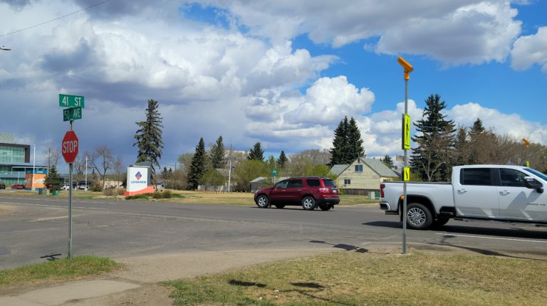 Flashing lights being installed at two more pedestrian crossings