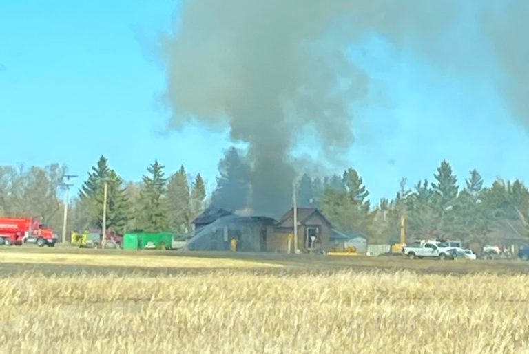 Fire consumes old church in Lone Rock