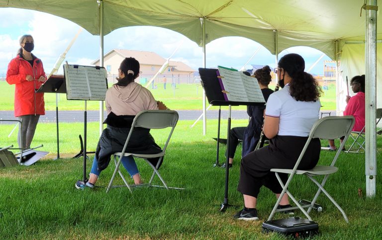 Tent Guys strike a musical note with LCSD students