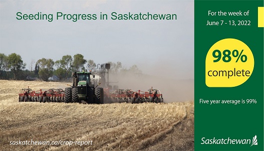 Sask farmers complete 98% of seeding