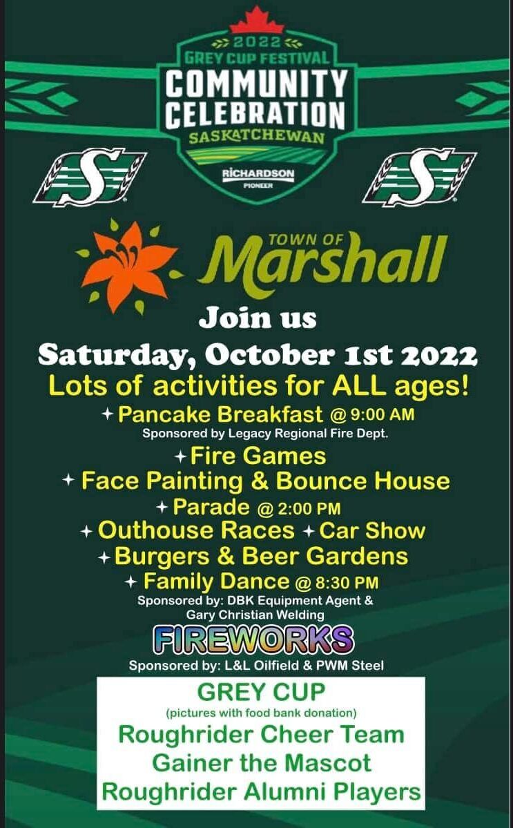 Grey Cup in Marshall Oct. 1