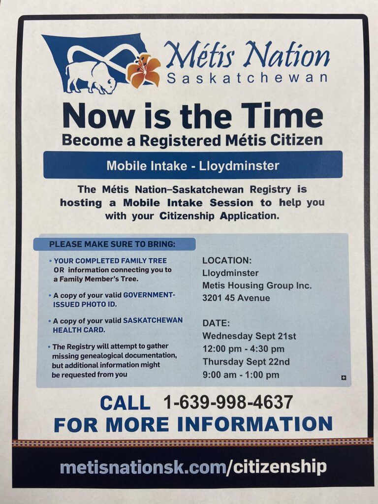 Métis Nation of SK holding registration in Lloydminster