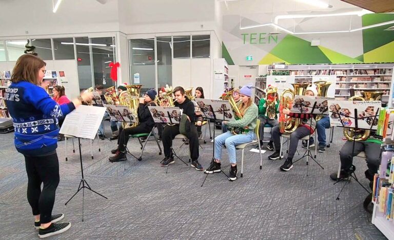 LPSD tuba band plays at the library