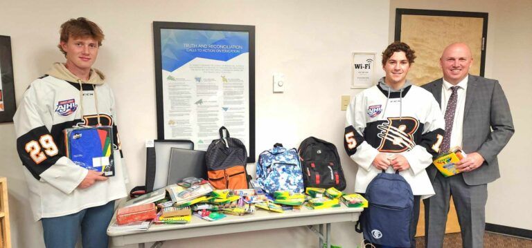 Bobcats unload school supply donation at LPSD