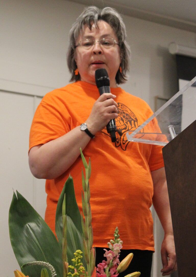 Phyllis Webstad offers her story for National Truth and Reconciliation