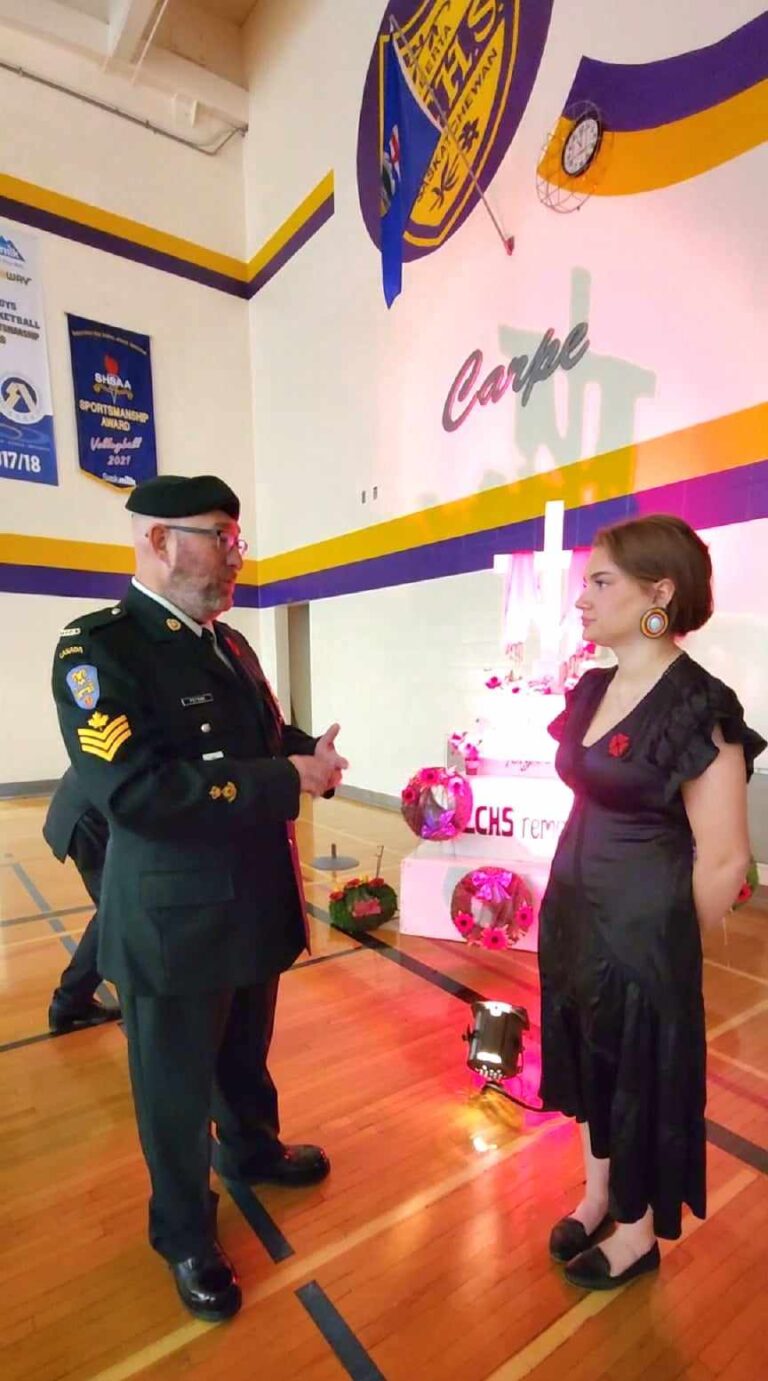Lloyd Comp students get firsthand Remembrance Day message