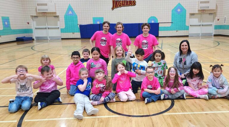 Bobcats lead anti-bullying efforts on Pink Shirt Day at Jack Kemp