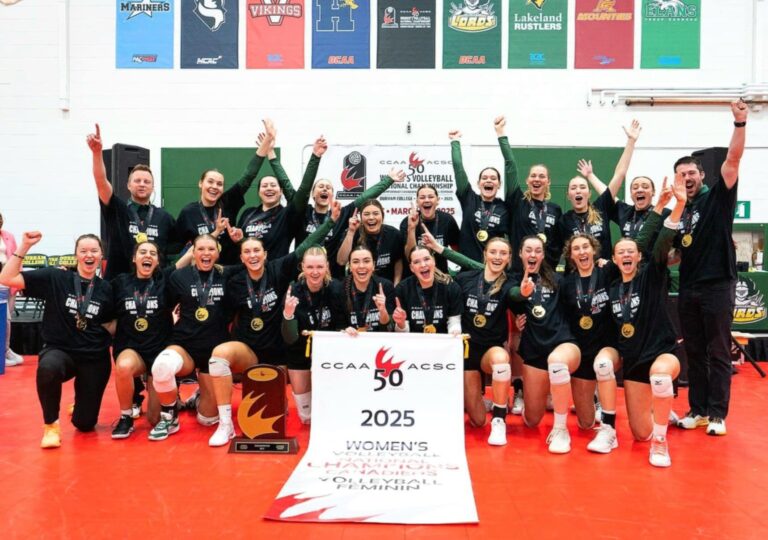 Women’s volleyball national three-peat leads weekend sports at Lakeland College