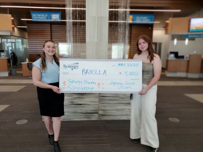 Briella Tuchscherer, is studying a Bachelor of Science in Biological Sciences at the University of Calgary. Photo credit: Synergy Credit Union.