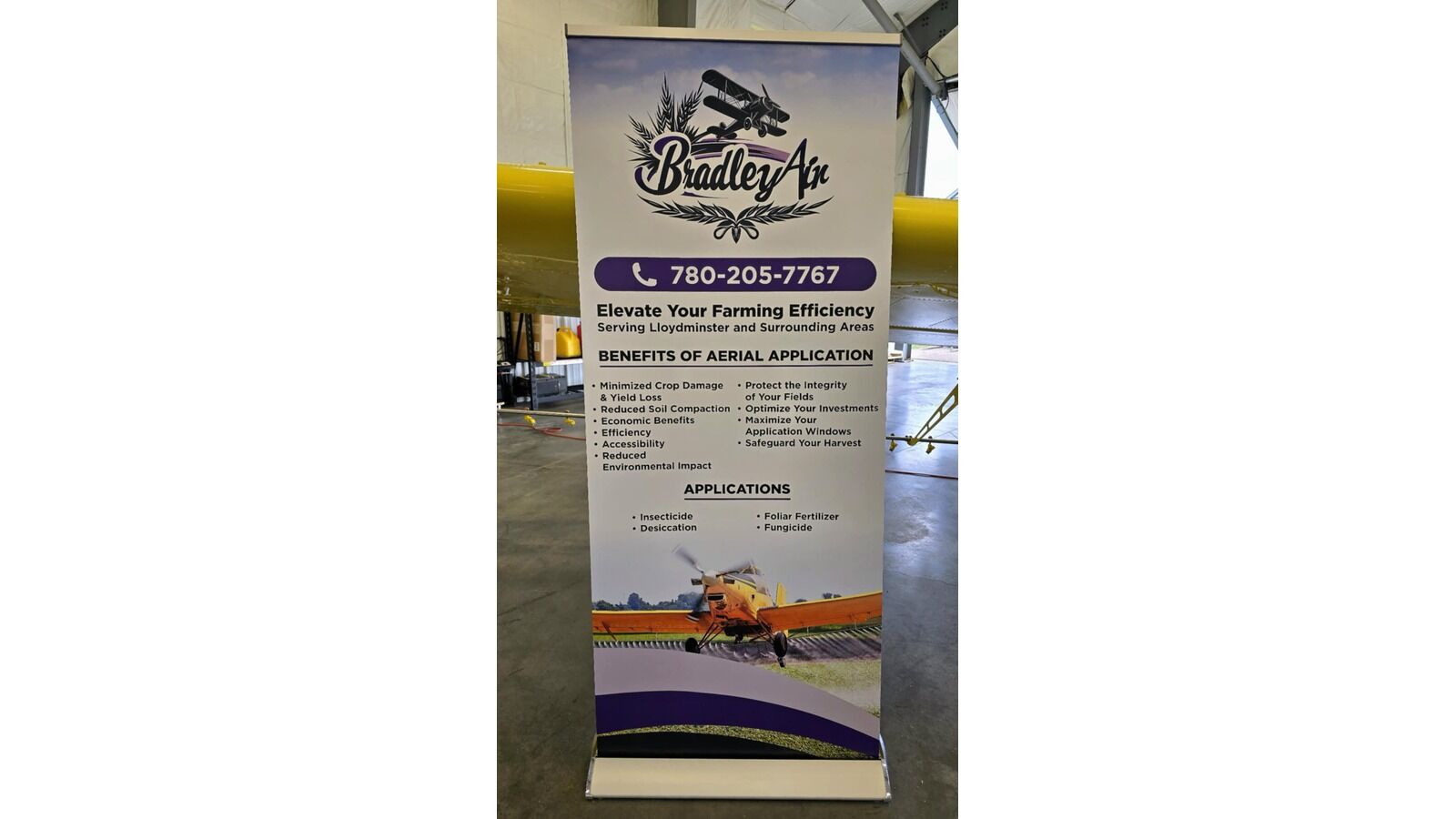 Bradley Air information display banner