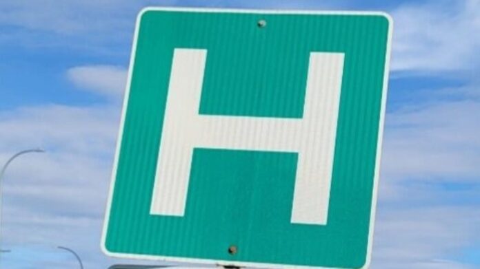 Hospital sign.