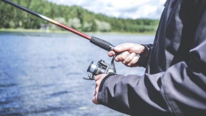 Angler with a fishing rod