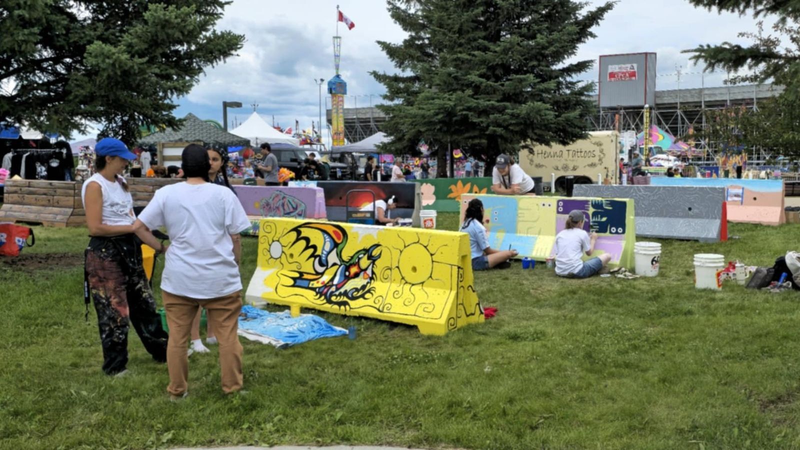 Several of the pieces that are being created at the fair grounds are already spoken for.