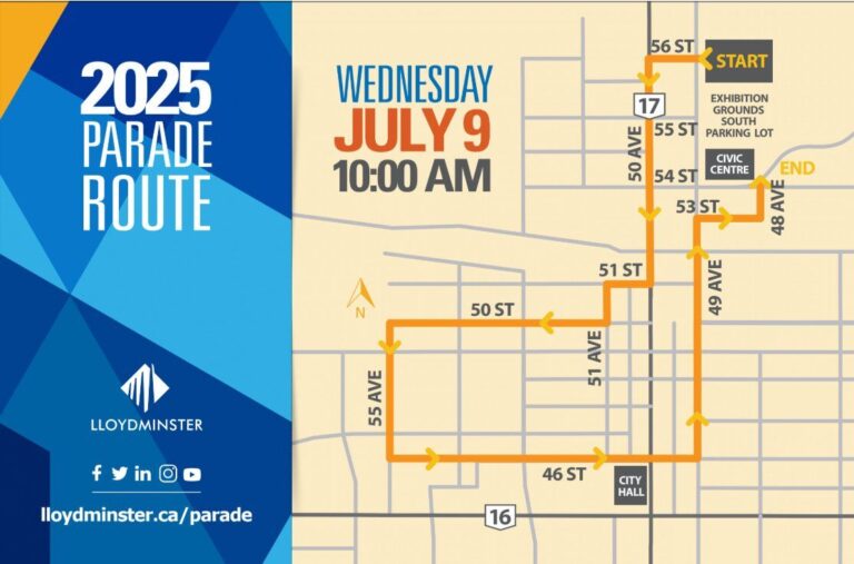 Parade route for Lloyd Ex Fair 2025.