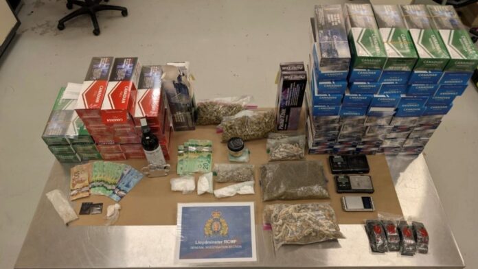 Lloydminster RCMP Crime Reduction Unit display seized items.