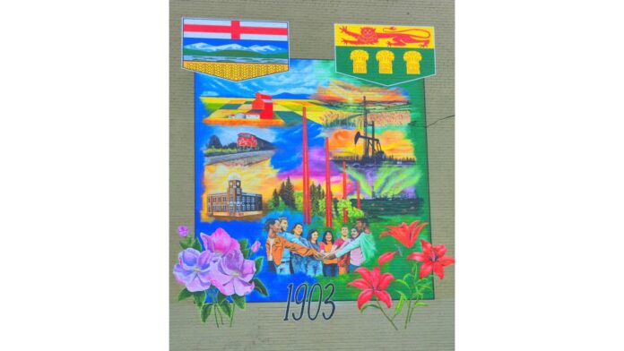 A new mural in downtown Lloydminster is catching eyes in the alleyway behind Central Suite Hotel on 49 Street and 50 Avenue.