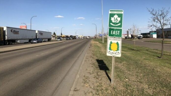 Highway 16 in Lloydminster.