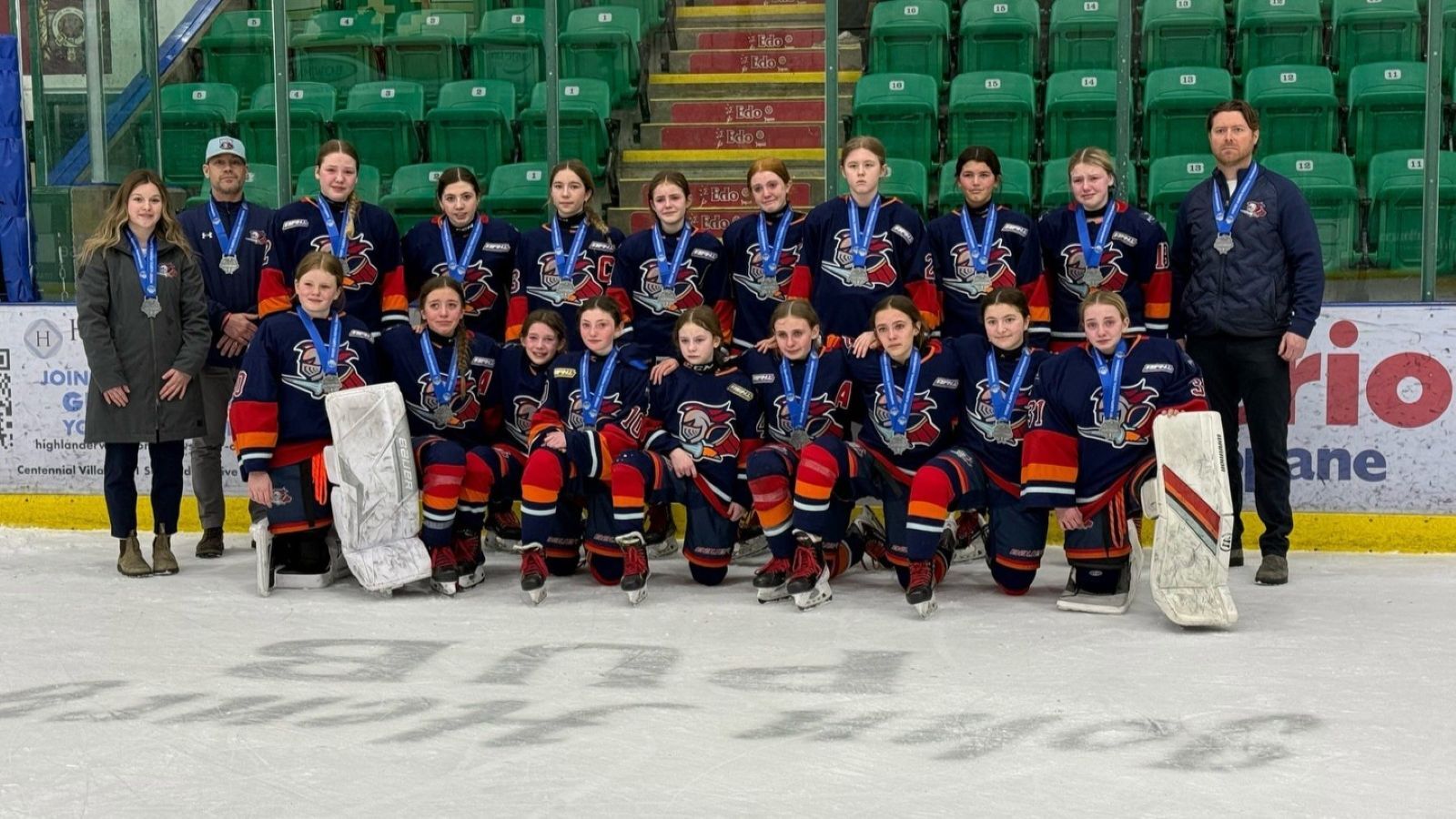 Lloydminster U13AA Roberge Transport Steelers take silver at Alberta Female Hockey League finals. | Photo credit: Lloydminster Elite Hockey, socials.