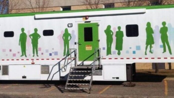 The mammography trailer. | Photo credit: Alberta Health Services.