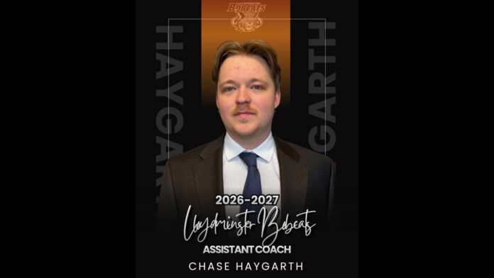 Chase Haygarth is the new Assistant Coach of the Lloydminster Bobcats. | Photo: Lloydminster Bobcats, socials.