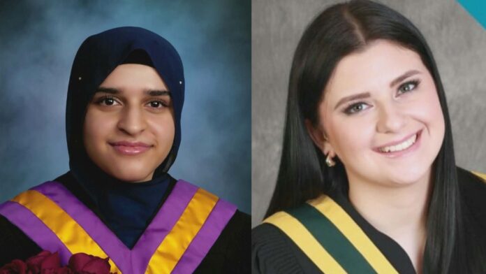 Lloyd Comp's Eman Shahid (L) and St. Walburg School's, Hadyn Francoeur are among 12 Saskatchewan students to be awarded Conexus Youth Leadership scholarships. | Photo: Conexus Credit Union, website.