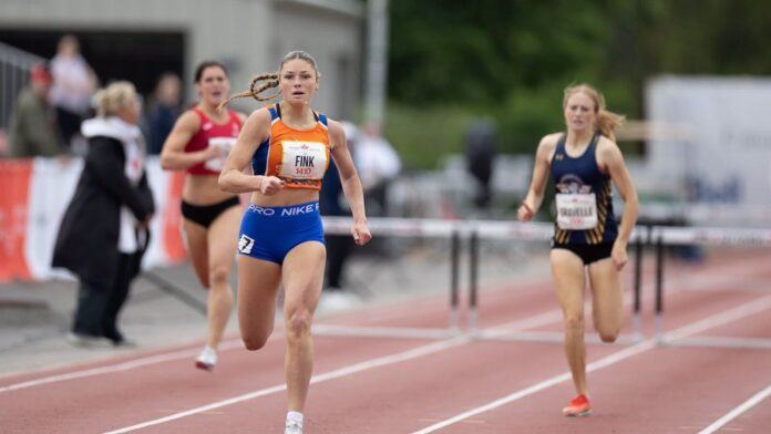 Lloydminster's Kate Fink breaks 400M Hurdles national record in a winning time of 58.51 seconds. | Photo: Athletics Canada, socials.