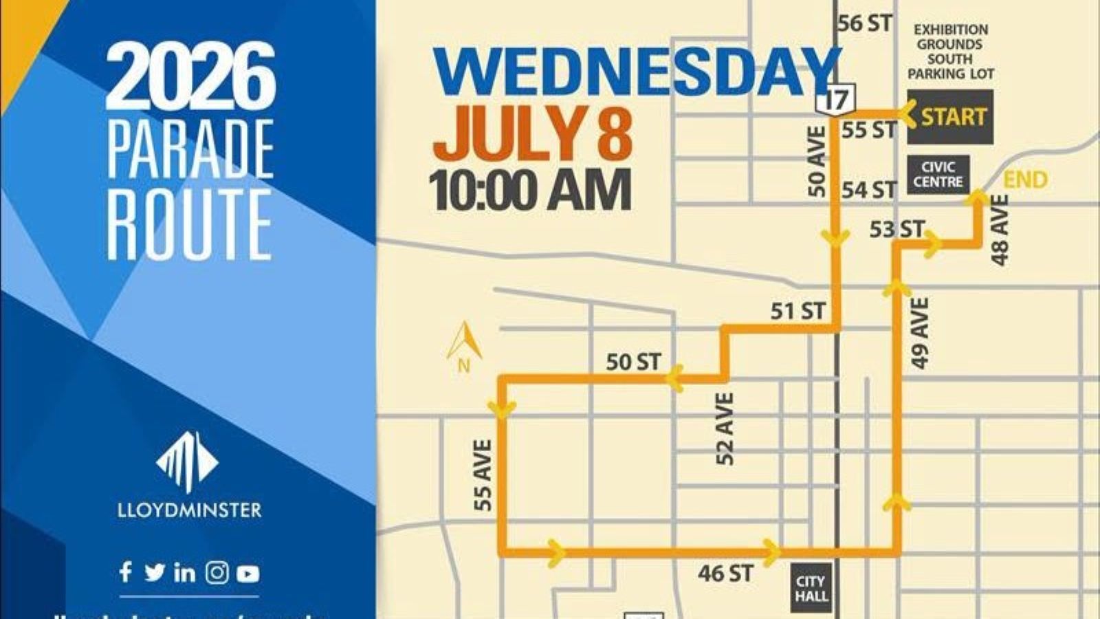 Parade Route 2026. | Photo: City of Lloydminster.