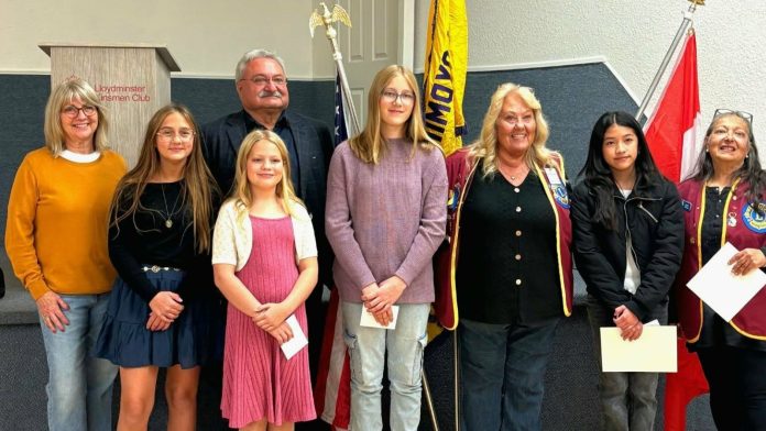 The Lloydminster Lions are handing out prizes for the local leg of this year's Lions International Peace Poster Contest. | Photo: Lloydminster Lions.