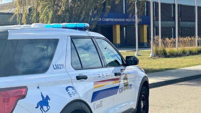 Lloydminster RCMP at Lloydminster Comprehensive. | Photo: 106.1 The Goat/Vista Radio.